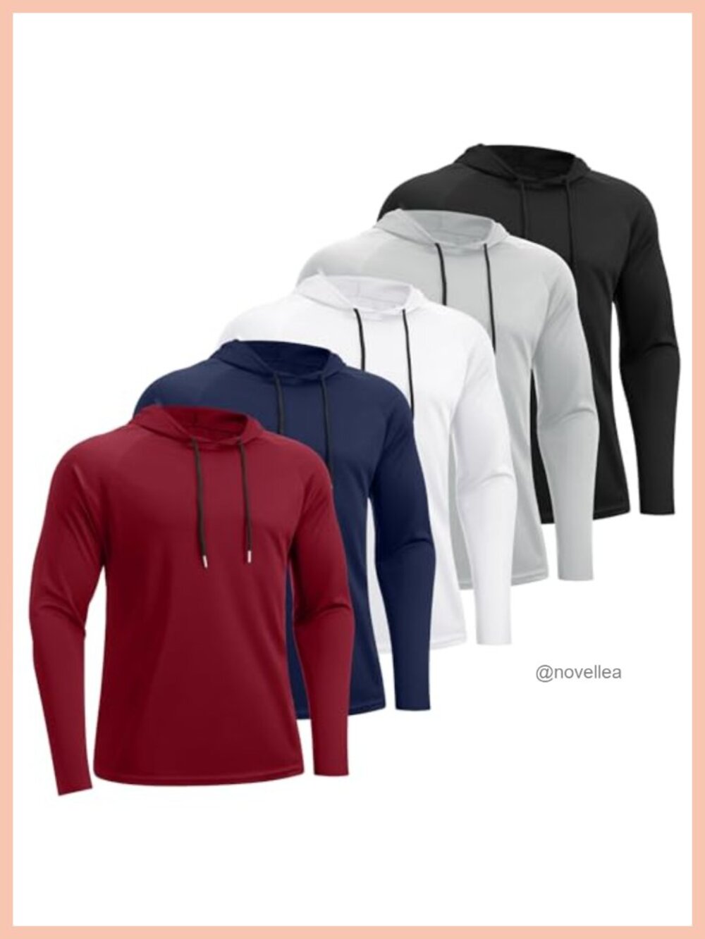 Men's UPF Sun Protection Hoodie Long Sleeve Fishing Shirt 5 Pack